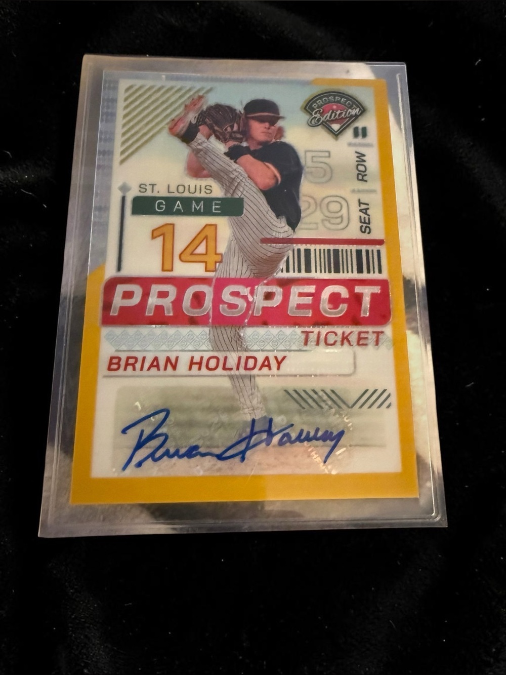 2024 Panini Prospects Prospect Ticket Gold #191 Brian Holiday # 08/10 Cardinals